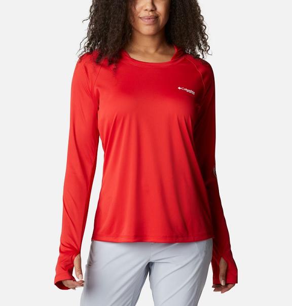 Columbia PFG Tidal Tee Hoodies Red White For Women's NZ9567 New Zealand